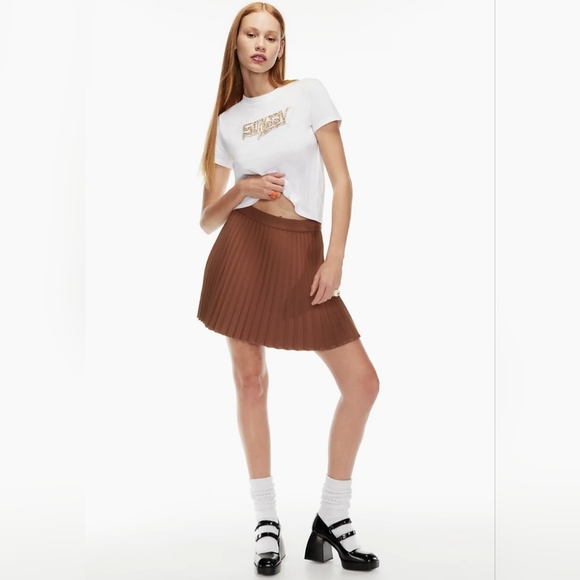 CLEAROUT ARITZIA [SUNDAY BEST] SIZE 2 TABBY SKIRT IN TANNIN MALAPROP 🌱 - Picture 3 of 5